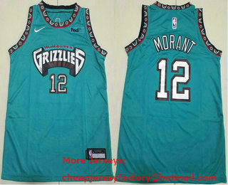 Youth Memphis Grizzlies #12 Ja Morant Nike 2019 ABA Hardwood Classics Green Swingman Jersey With Sponsor
