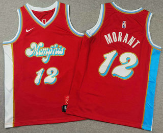 Youth Memphis Grizzlies #12 Ja Morant Red 2024 City Icon Swingman Jersey