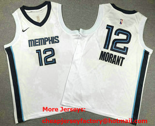 Youth Memphis Grizzlies #12 Ja Morant White 2022 Nike Stitched Jersey