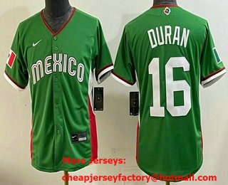 Youth Mexico #16 Jarren Duran Green 2026 World Baseball Classic Cool Base Jersey