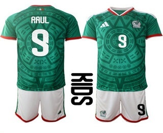 Youth Mexico #9 Raul Jimenez Green 2026 World Cup Home Soccer Jersey Suit