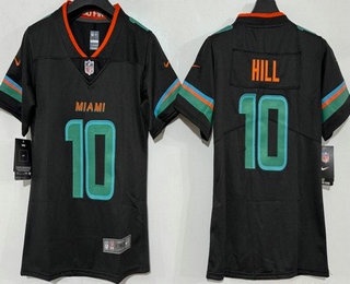 Youth Miami Dolphins #10 Tyreek Hill Limited Black Rivalries Vapor Jersey