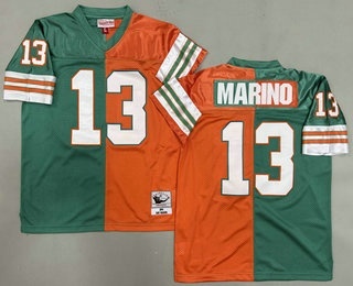 Youth Miami Dolphins #13 Dan Marino Aqua Orange Split 1994 Throwback Jersey