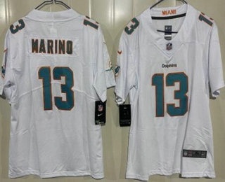 Youth Miami Dolphins #13 Dan Marino Limited White Vapor Jersey