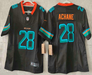 Youth Miami Dolphins #28 DeVon Achane Limited FUSE Black Rivalries Vapor Jersey