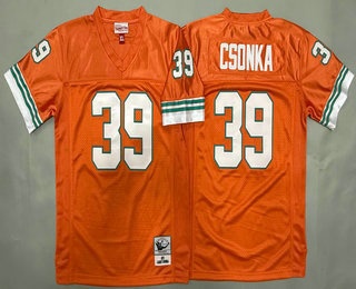 Youth Miami Dolphins #39 Larry Csonka Orange 1972 Throwback Jersey