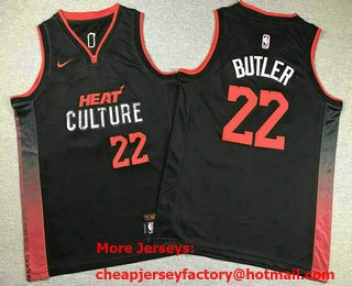 Youth Miami Heat #22 Jimmy Butler Black 2023 City Icon Swingman Jersey