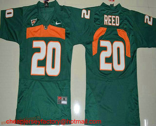 Youth Miami Hurricanes #20 Ed Reed Green Stitched NCAA Nike College Football Jersey