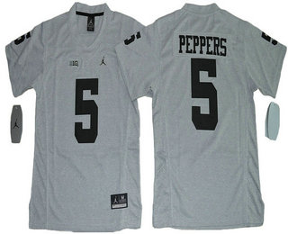 Youth Michigan Wolverines #5 Jabrill Peppers Gridiron Gray II Limited Stitched College Football Nike NCAA Jersey