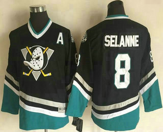 Youth Mighty Ducks of Anaheim #8 Teemu Selanne 1995-96 Purple CCM Throwback Stitched Vintage Hockey Jersey