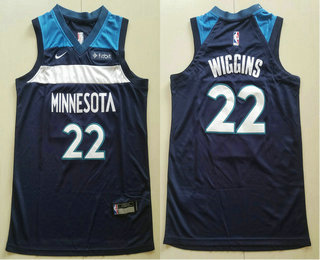 Youth Minnesota Timberwolves #22 Andrew Wiggins New Navy Blue 2017-2018 Nike Swingman Fitbit Stitched NBA Jersey