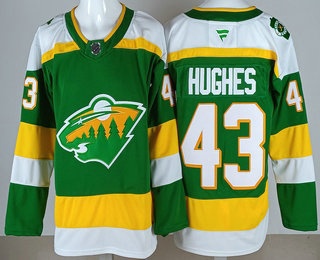 Youth Minnesota Wild #43 Quinn Hughes Green Alternate Authentic Jersey
