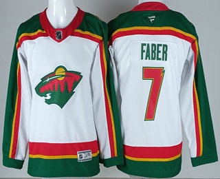 Youth Minnesota Wild #7 Brock Faber Fleury White Authentic Jersey
