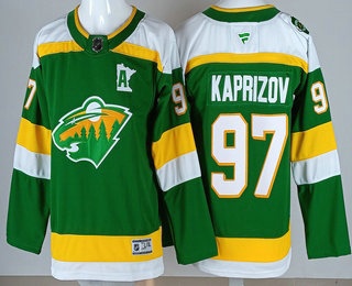 Youth Minnesota Wild #97 Kirill Kaprizov Green Alternate Authentic Jersey