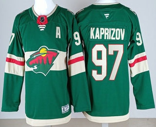 Youth Minnesota Wild #97 Kirill Kaprizov Green Authentic Jersey