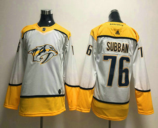 Youth Nashville Predators #76 P. K. Subban White 2017-2018 Hockey Stitched NHL Jersey