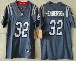 Youth New England Patriots #32 TreVeyon Henderson Limited Gray Rivalries FUSE Vapor Jersey