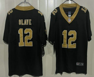 Youth New Orleans Saints #12 Chris Olave Limited Black Vapor Jersey