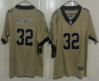 Youth New Orleans Saints #32 Tyrann Mathieu Limited Gold Alternate Vapor Jersey