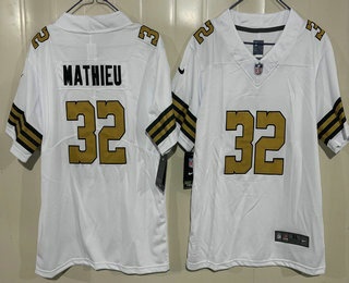 Youth New Orleans Saints #32 Tyrann Mathieu Limited White Alternate Vapor Jersey