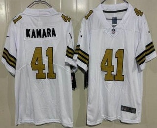 Youth New Orleans Saints #41 Alvin Kamara Limited White Alternate Vapor Jersey
