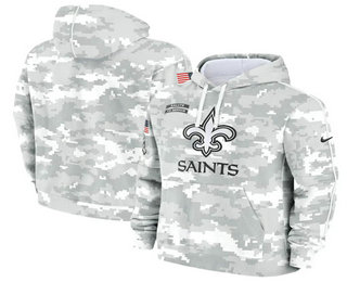 Youth New Orleans Saints Arctic Camo 2024 Salute to Service Club Fleece Pullover Hoodie