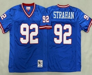 Youth New York Giants #92 Michael Strahan Blue 1993 Throwback Jersey
