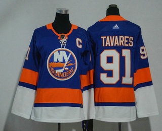 Youth New York Islanders #91 John Tavares Blue With C Patch Home 2017-2018 Hockey Stitched NHL Jersey