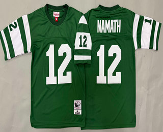 Youth New York Jets #12 Joe Namath Green 1968 Throwback Jersey