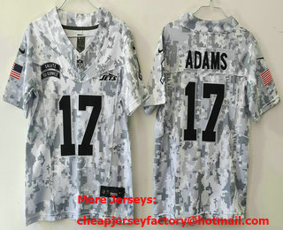 Youth New York Jets #17 Davante Adams Arctic Camo 2024 FUSE Salute to Service Limited Stitched Jersey