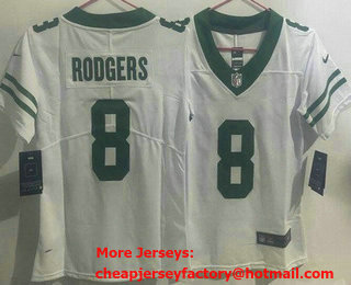 Youth New York Jets #8 Aaron Rodgers Limited White Vapor Jersey