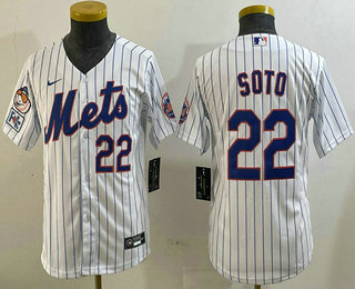 Youth New York Mets #22 Juan Soto Number White 2025 Spring Training Alternate Limited Stitched Jersey