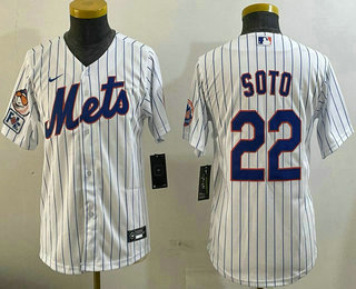 Youth New York Mets #22 Juan Soto White 2025 Spring Training Alternate Limited Stitched Jersey