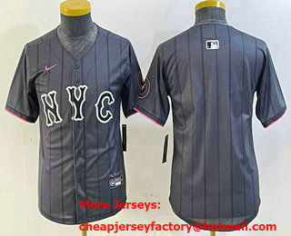 Youth New York Mets Blank Gray 2024 City Connect Cool Base Stitched Jersey