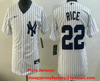Youth New York Yankees #22 Ben Rice White Cool Base Stitched Jersey