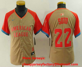 Youth New York Yankees #22 Juan Soto Cream 2024 All Star Limited Stitched Jersey