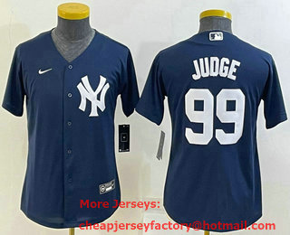 Youth New York Yankees #99 Aaron Judge Navy Blue Stitched MLB Cool Base Nike Jersey