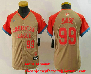 Youth New York Yankees #99 Aaron Judge Number Cream 2024 All Star Limited Stitched Jersey