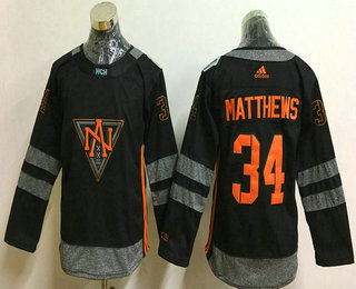 Youth North America Hockey #34 Auston Matthews Black 2016 World Cup of Hockey Stitched WCH Game Jersey