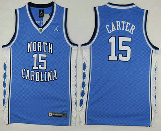 Youth North Carolina Tar Heels #15 Vince Carter Light Blue Swingman Jersey