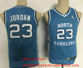 Youth North Carolina Tar Heels #23 Michael Jordan Light Blue Swingman Jersey