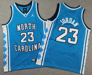 Youth North Carolina Tar Heels #23 Michael Jordan Light Blue Swingman Jersey