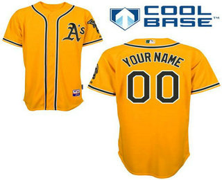 Youth Oakland Athletics Customized Yellow Jersey