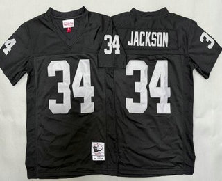 Youth Oakland Raiders #34 Bo Jackson Black 1988 Throwback Jersey