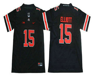 Youth Ohio State Buckeyes #15 Ezekiel Elliott Black With Red 2017 Vapor Untouchable Stitched Nike NCAA Jersey