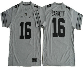 Youth Ohio State Buckeyes #16 J.T. Barrett Gridiron Gray II Limited Stitched College Football Nike NCAA Jersey