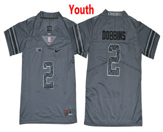 Youth Ohio State Buckeyes #2 J. K. Dobbins Gridiron Gray With Camo Stitched NCAA 2017 Nike College Football Jersey