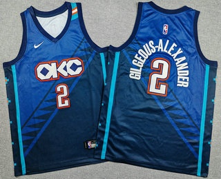 Youth Oklahoma City Thunder #2 Shai Gilgeous Alexander Navy Stitched Jersey