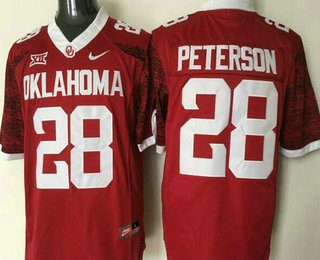 Youth Oklahoma Sooners #28 Adrian Peterson Red Limited Stitched College Football 2016 Nike NCAA Jersey
