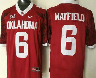Youth Oklahoma Sooners #6 Baker Mayfield Red Limited Stitched College Football 2016 Nike NCAA Jersey